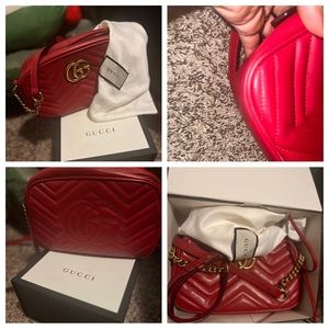 Used Authentic Red Gucci Crossbody